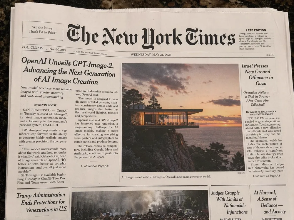 Couverture du lancement d'OpenAI GPT Image 2 dans le New York Times — comment utiliser GPT Image 2 pour la génération d'images IA professionnelle